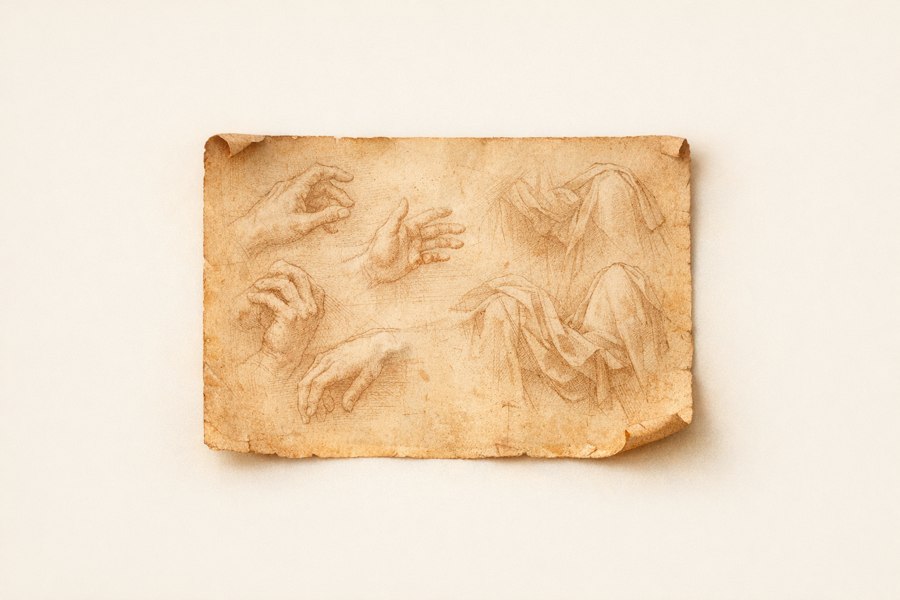 An aged renaissance sketch