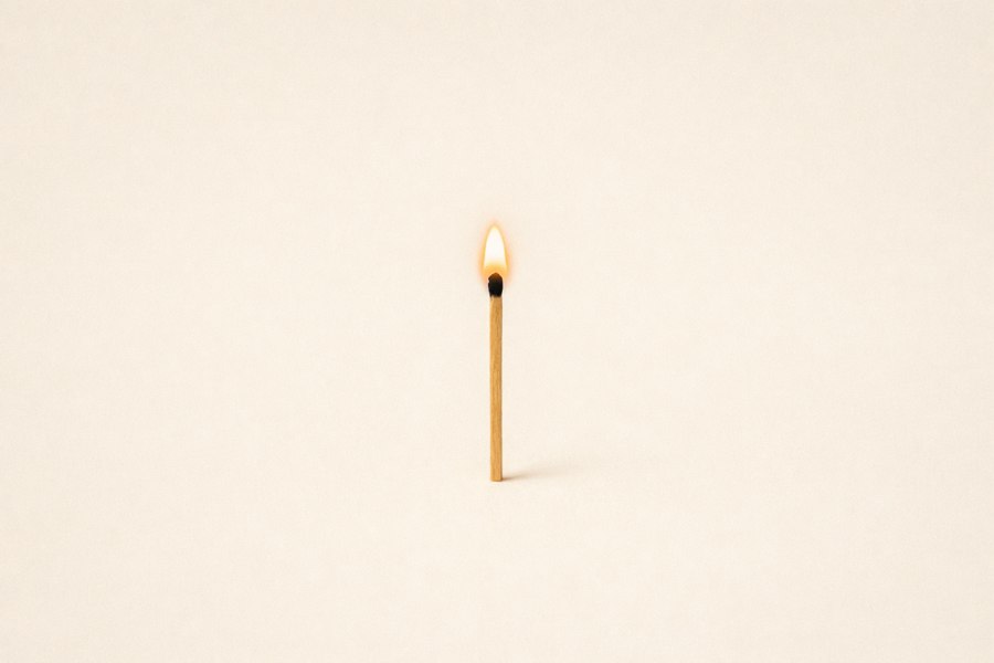 A single lit match